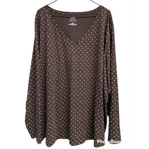 EVRI Burst Print Everyday Long Sleeve Tee Size 4X